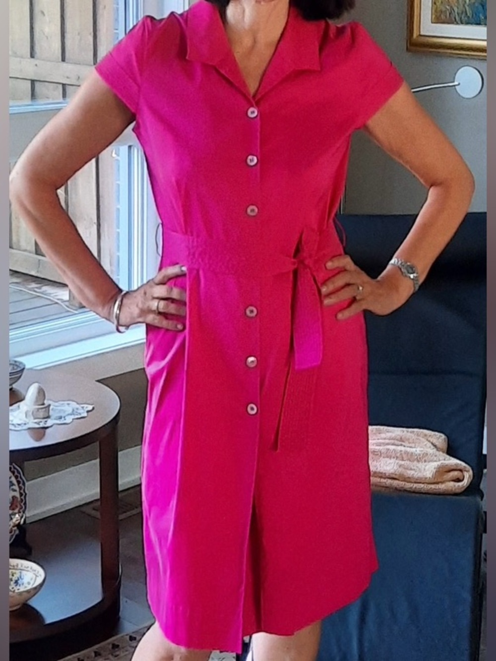 HUGO BOSS FUSCHIA MIDI DRESS